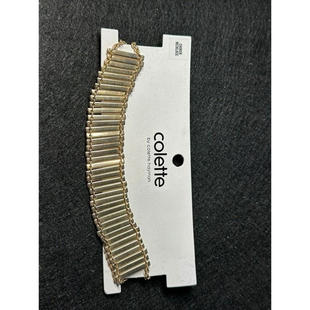 colette hayman gold tone ribbed cuff bracelet statement jewelry nwt new